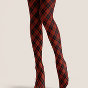 Preppy Red Plaid Pantyhose Fashion Tights H68-11