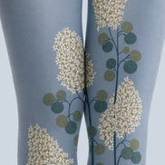 Blue Floral Branch Tights Hosiery Pantyhose H68-110