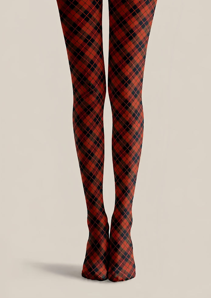 Preppy Red Plaid Pantyhose Fashion Tights H68-11