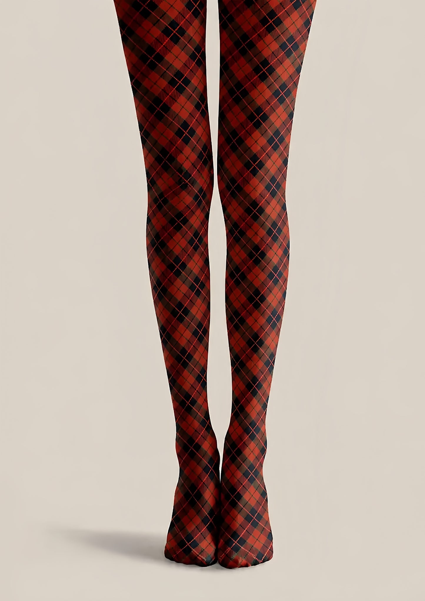 Preppy Red Plaid Pantyhose Fashion Tights H68-11