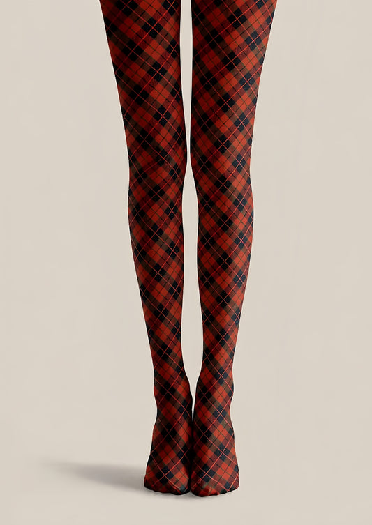Preppy Red Plaid Pantyhose Fashion Tights H68-11