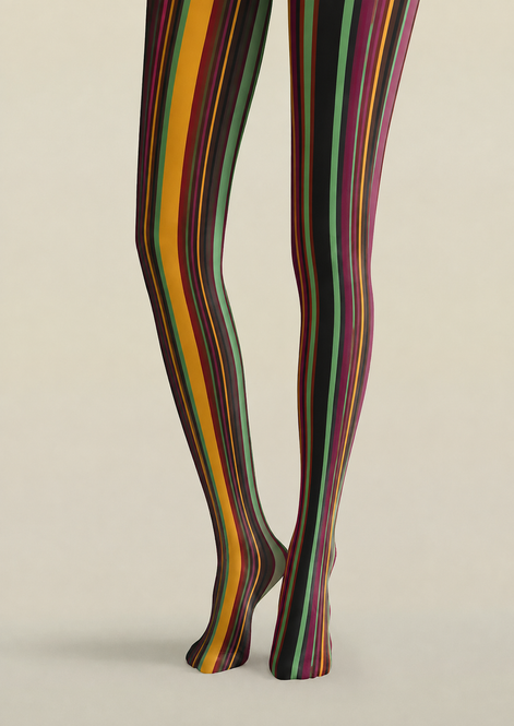 Retro Multicolor Striped Pantyhose Fashion Tights H68-12