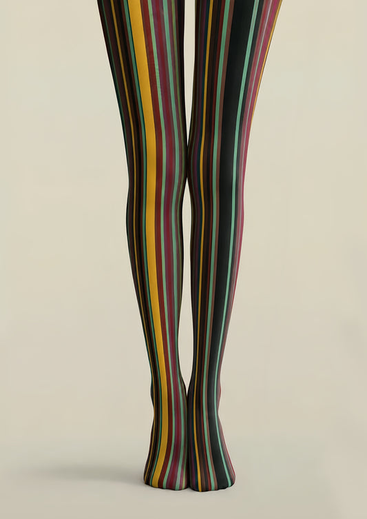 Retro Multicolor Striped Pantyhose Fashion Tights H68-12