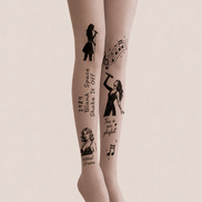 Music Tattoo Pantyhose Print Fashion Tights H68-13