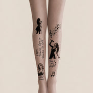 Music Tattoo Pantyhose Print Fashion Tights H68-13