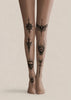 Nude Gothic Blackwork Tattoo Print Tights H68-14