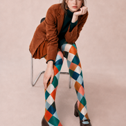 Colorful Argyle Plaid Patterned Tights Pantyhose H68-17