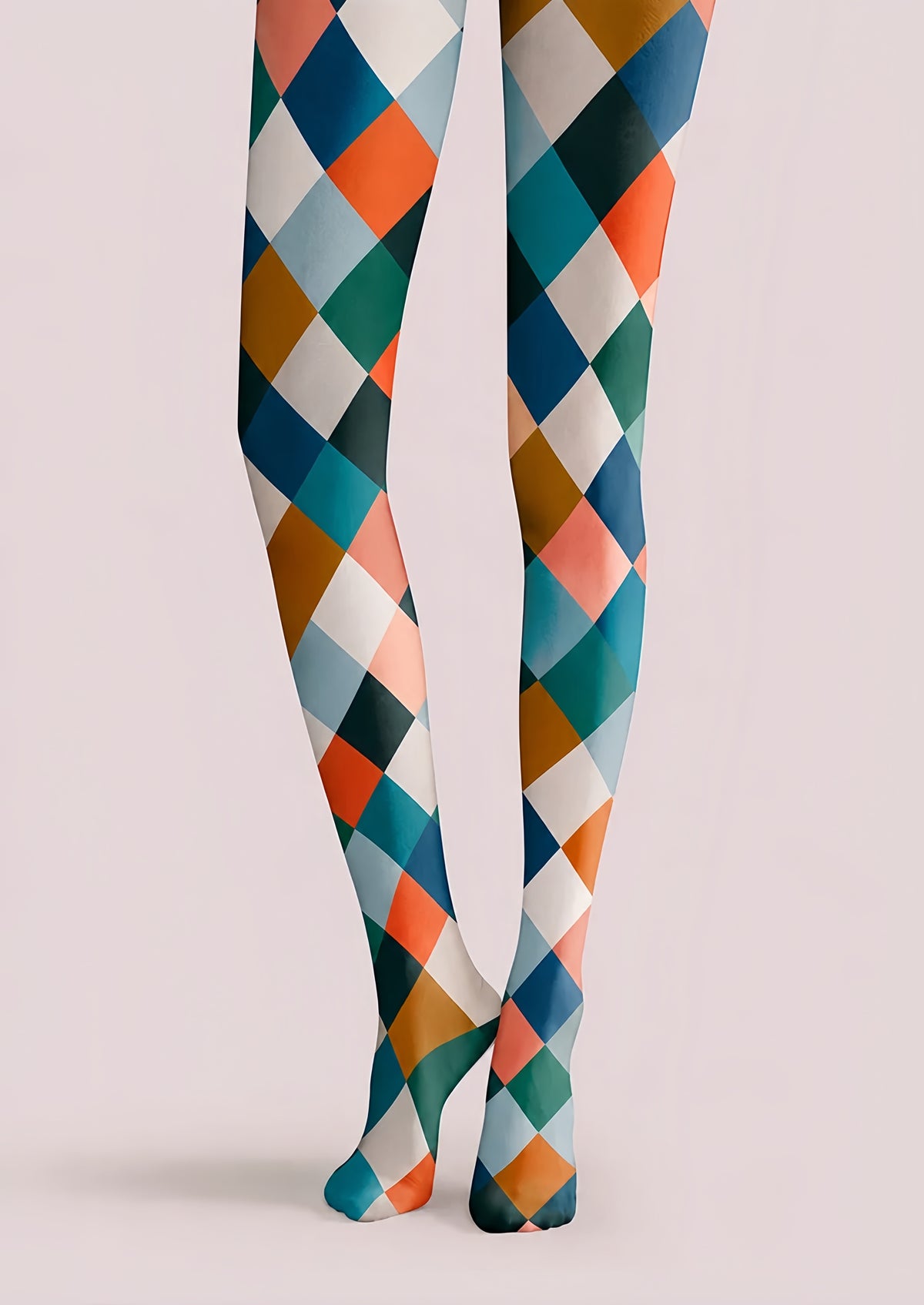 Colorful Argyle Plaid Patterned Tights Pantyhose H68-17