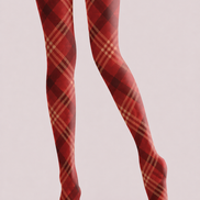 Christmas Holiday Red Tartan Check Tights Hosiery Pantyhose H68-18
