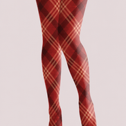 Christmas Holiday Red Tartan Check Tights Hosiery Pantyhose H68-18