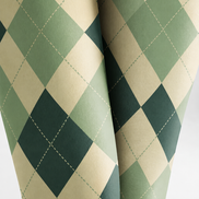 Preppy Green Diamond Pantyhose Plaid Tights H68-19