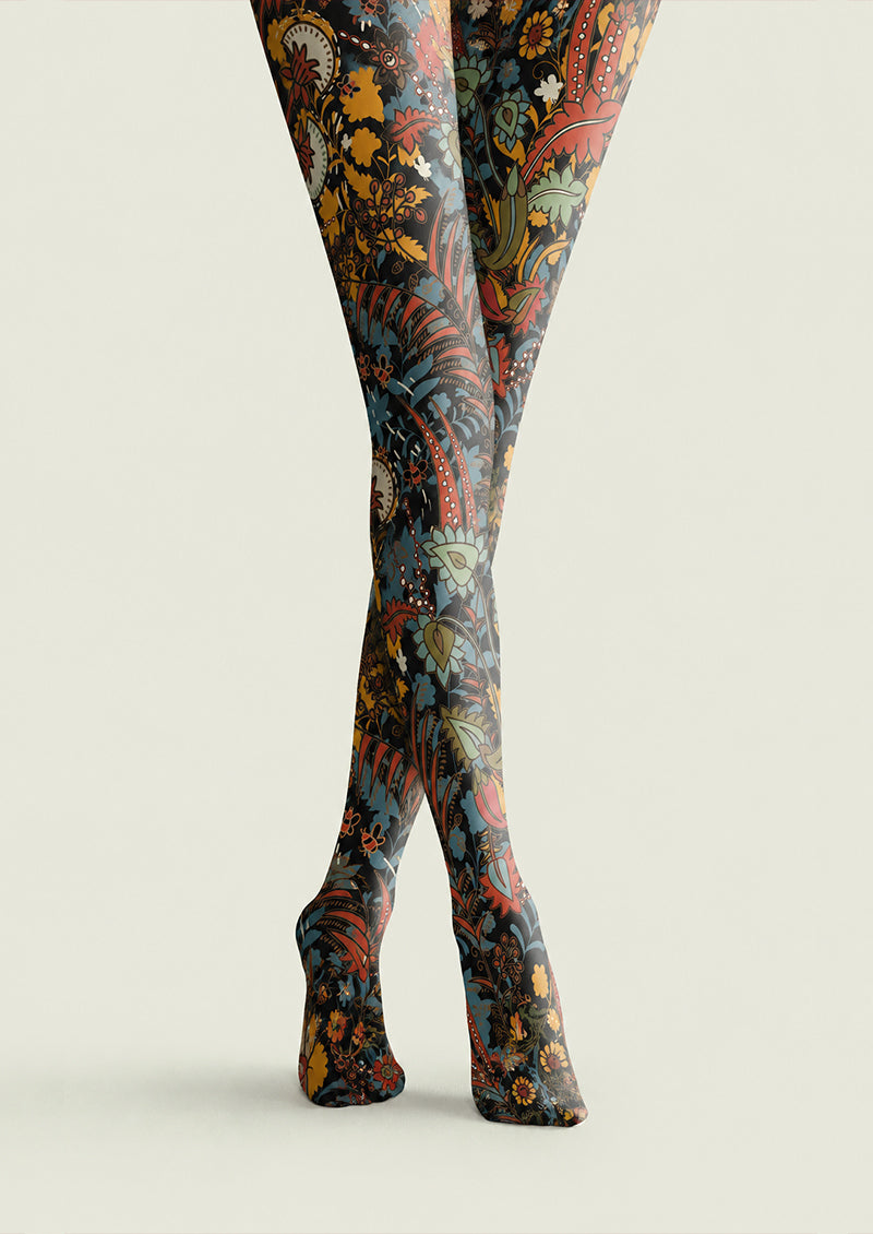 Retro Boho Floral Patterned Tights Fashion Pantyhose H68-1