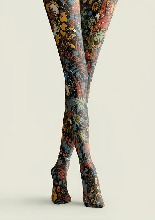 Retro Boho Floral Patterned Tights Fashion Pantyhose H68-1