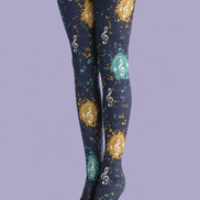 Street Art Music Print Tights Hosiery H68-25