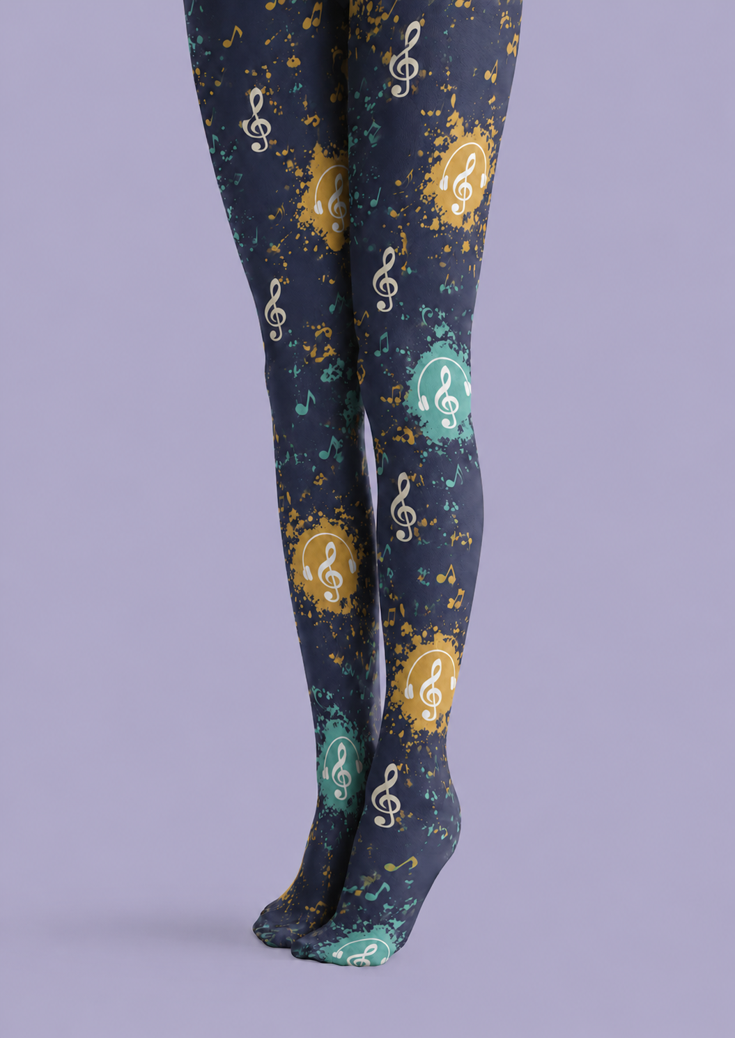 Street Art Music Print Tights Hosiery H68-25