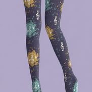 Street Art Music Print Tights Hosiery H68-25