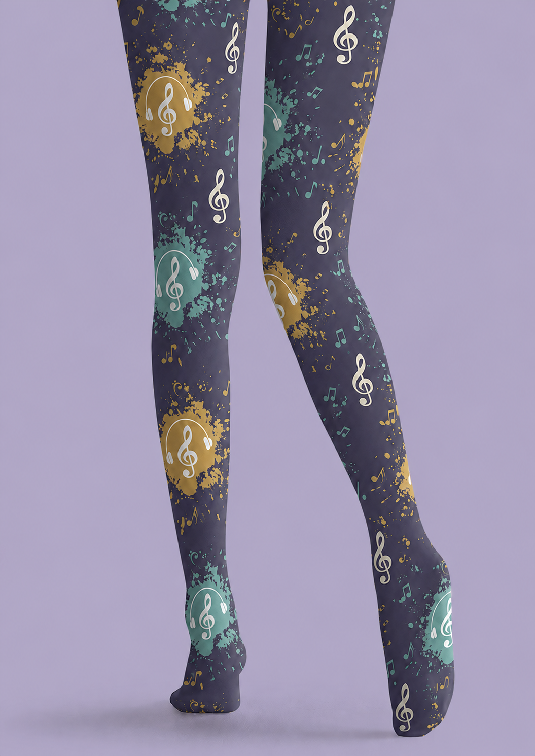 Street Art Music Print Tights Hosiery H68-25