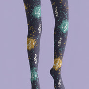 Street Art Music Print Tights Hosiery H68-25