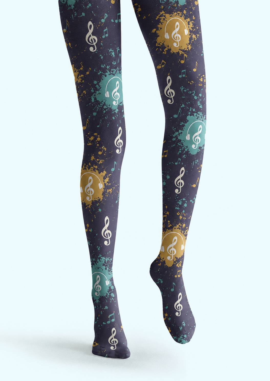 Street Art Music Print Tights Hosiery H68-25