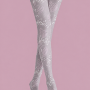 Gray Music Note Heart Tights Patterned Pantyhose H68-26