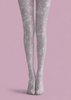 Gray Music Note Heart Tights Patterned Pantyhose H68-26