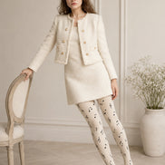 Ivory Musical Symbol Graphic Pantyhose Tights H68-27