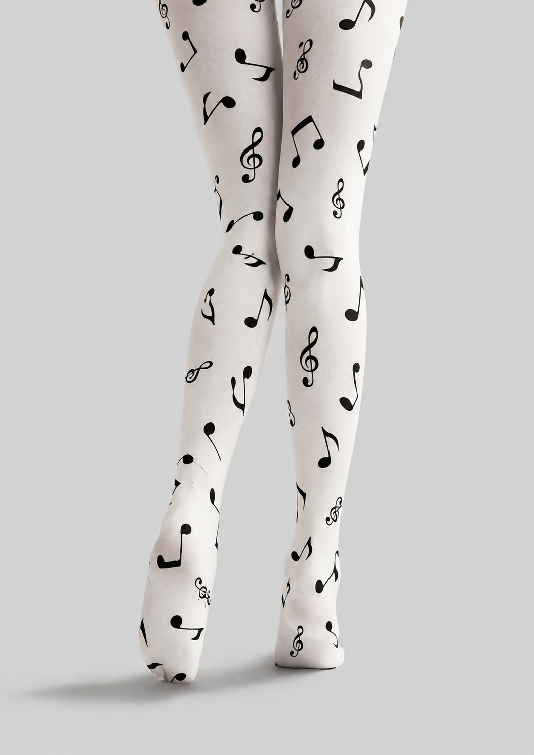Ivory Musical Symbol Graphic Pantyhose Tights H68-27