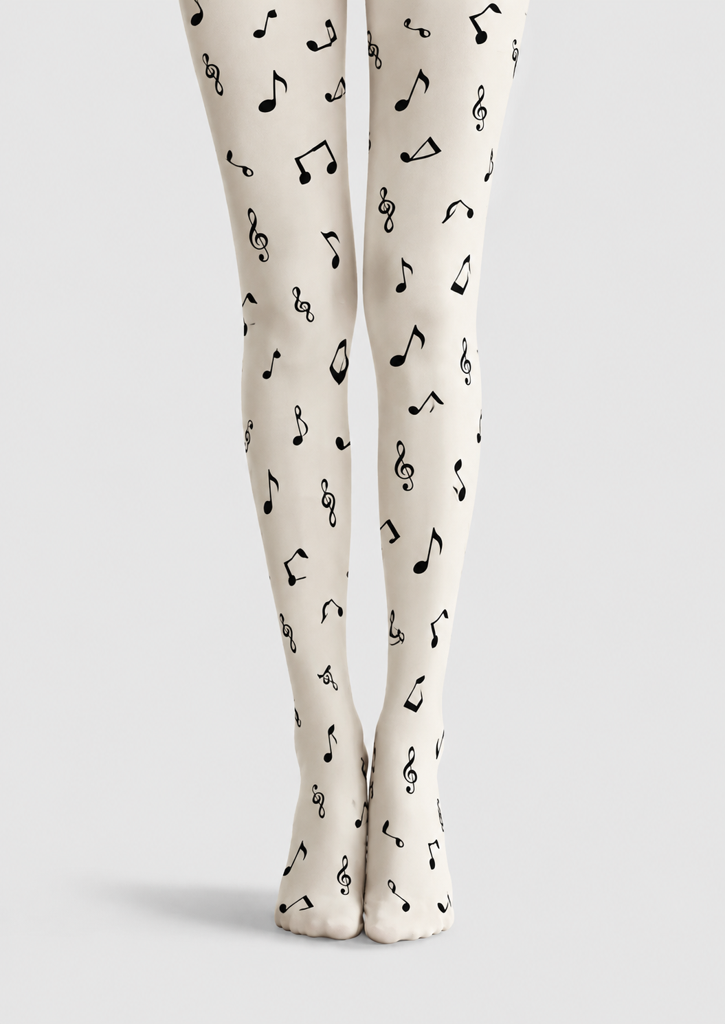 Ivory Musical Symbol Graphic Pantyhose Tights H68-27