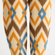 Brown Orange Geometric Argyle Tights Hosiery Pantyhose H68-29
