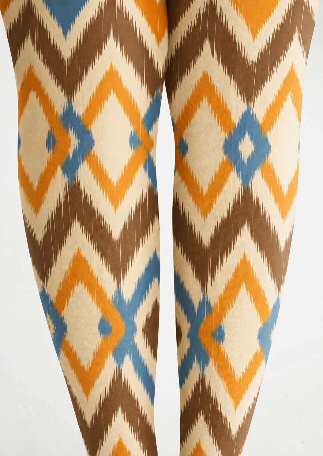 Brown Orange Geometric Argyle Tights Hosiery Pantyhose H68-29