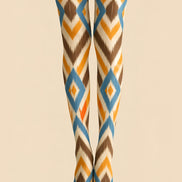 Brown Orange Geometric Argyle Tights Hosiery Pantyhose H68-29