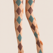 Colorful Argyle Diamond Check Tights Preppy Pantyhose H68-30