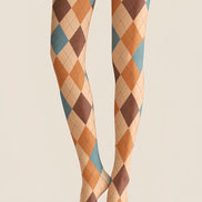 Colorful Argyle Diamond Check Tights Preppy Pantyhose H68-30