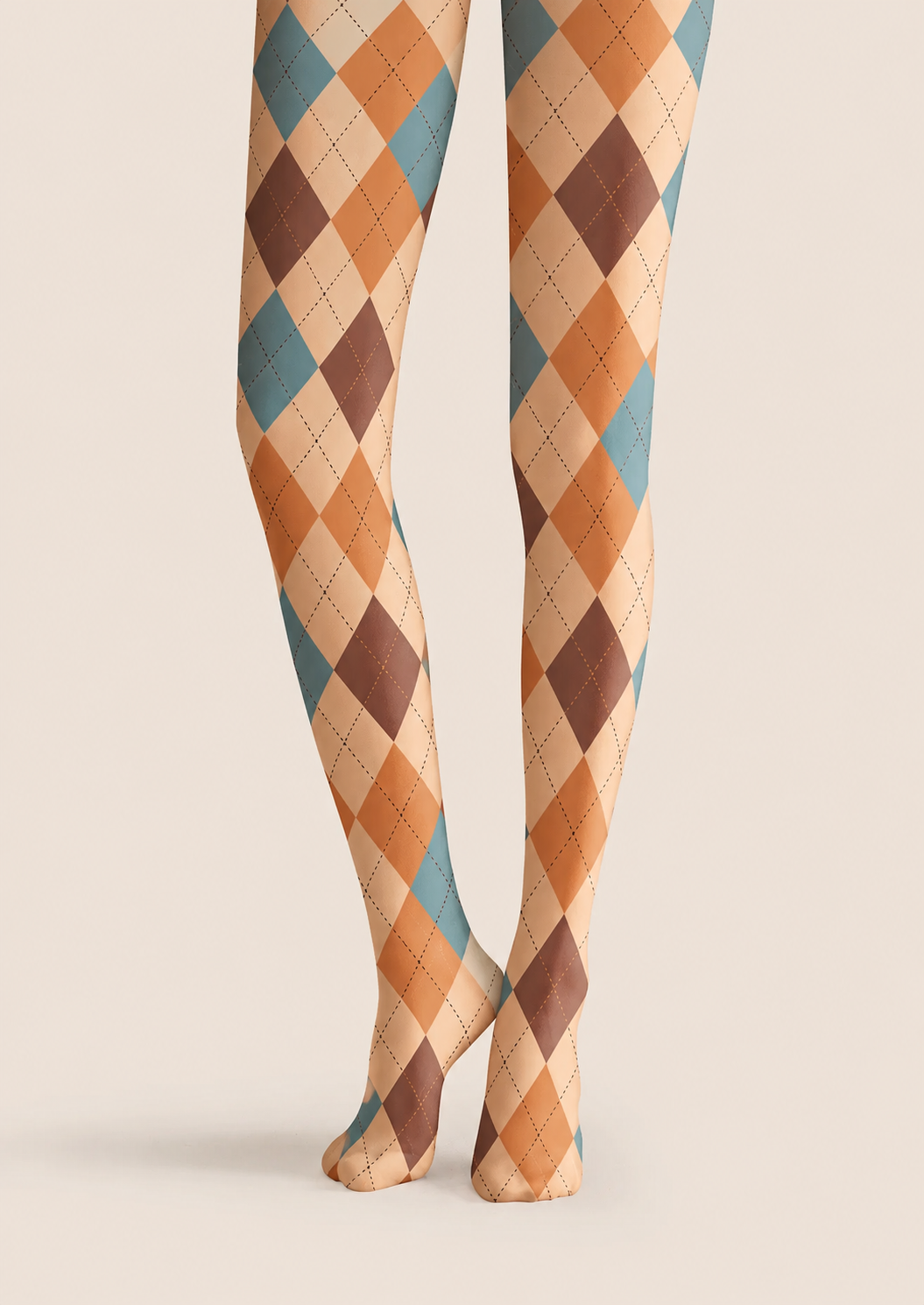 Colorful Argyle Diamond Check Tights Preppy Pantyhose H68-30