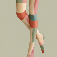 Pastel Color Block Diamond Tights Geometric Pantyhose H68-31