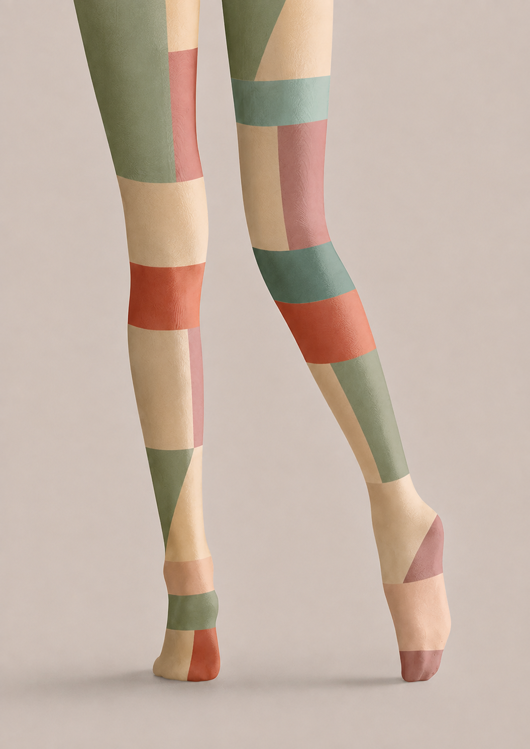 Pastel Color Block Diamond Tights Geometric Pantyhose H68-31