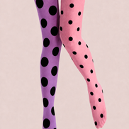Pink Purple Polka Dot Tights Colorful Patterned Pantyhose H68-33