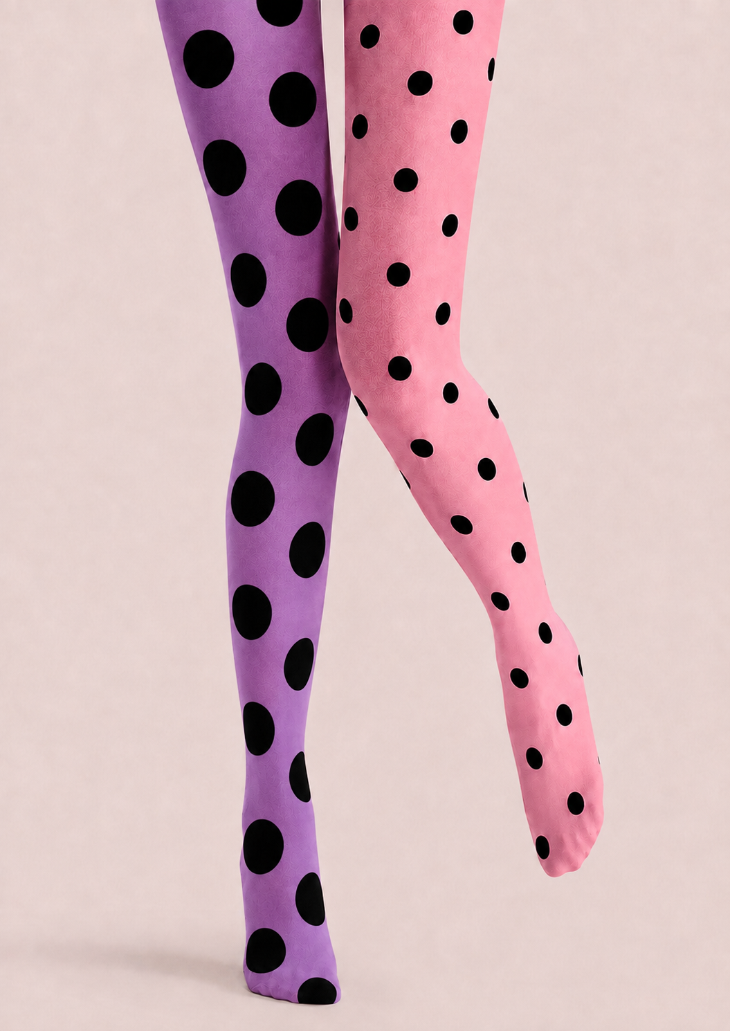 Pink Purple Polka Dot Tights Colorful Patterned Pantyhose H68-33