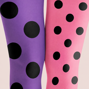 Pink Purple Polka Dot Tights Colorful Patterned Pantyhose H68-33