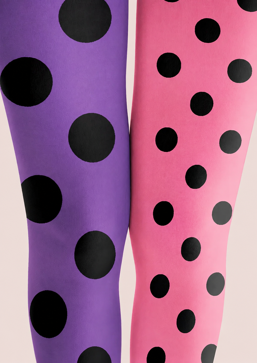 Pink Purple Polka Dot Tights Colorful Patterned Pantyhose H68-33