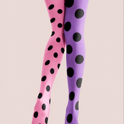 Pink Purple Polka Dot Tights Colorful Patterned Pantyhose H68-33