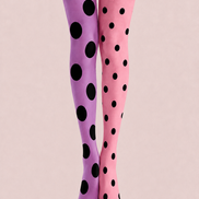 Pink Purple Polka Dot Tights Colorful Patterned Pantyhose H68-33