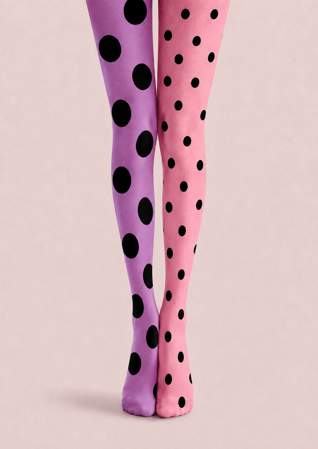 Pink Purple Polka Dot Tights Colorful Patterned Pantyhose H68-33