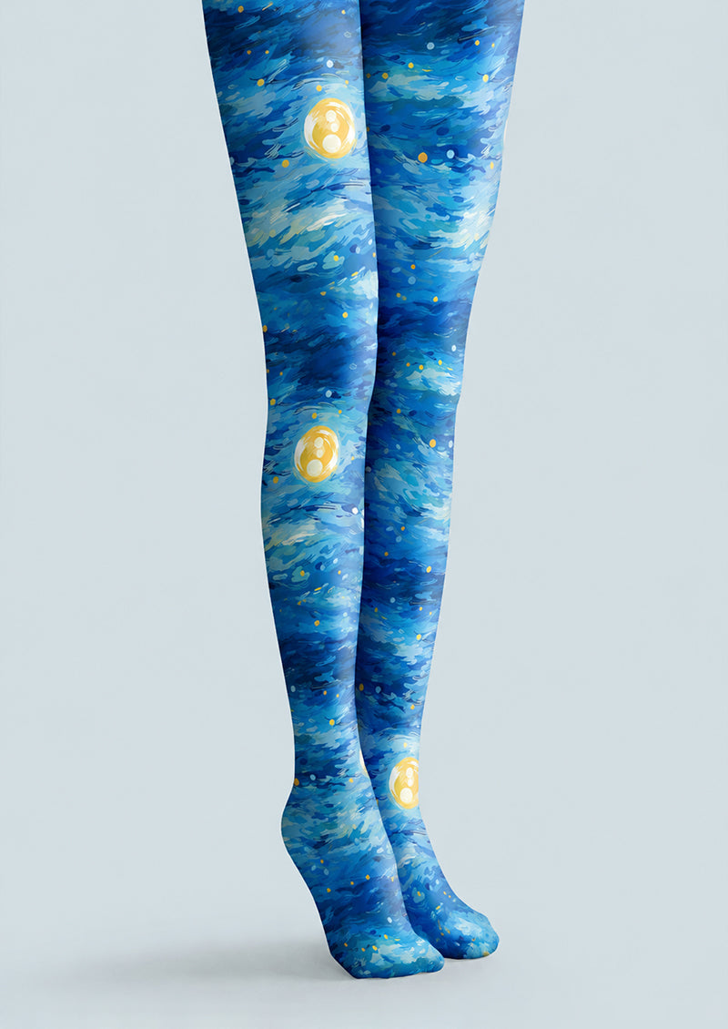 Blue Starry Sky Tights Artistic Patterned Pantyhose H68-34