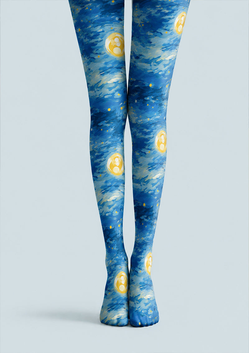 Blue Starry Sky Tights Artistic Patterned Pantyhose H68-34