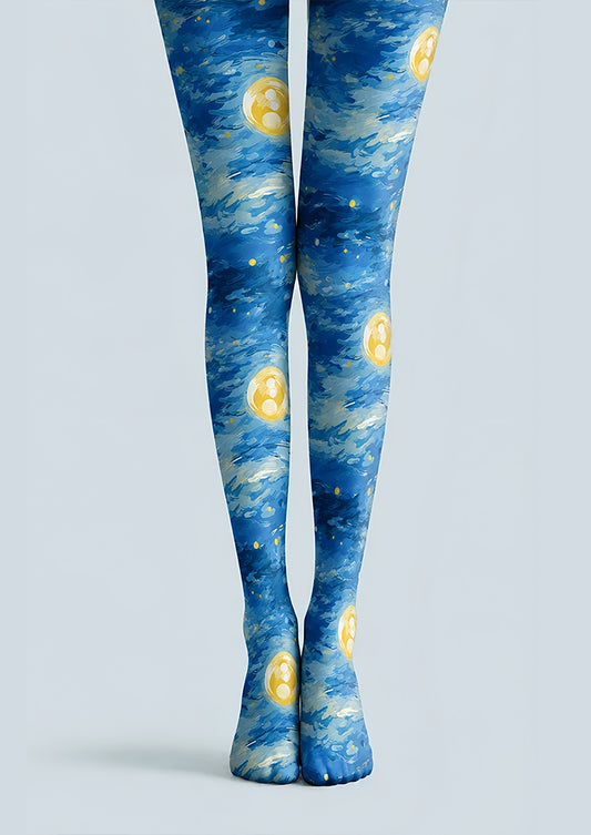 Blue Starry Sky Tights Artistic Patterned Pantyhose H68-34