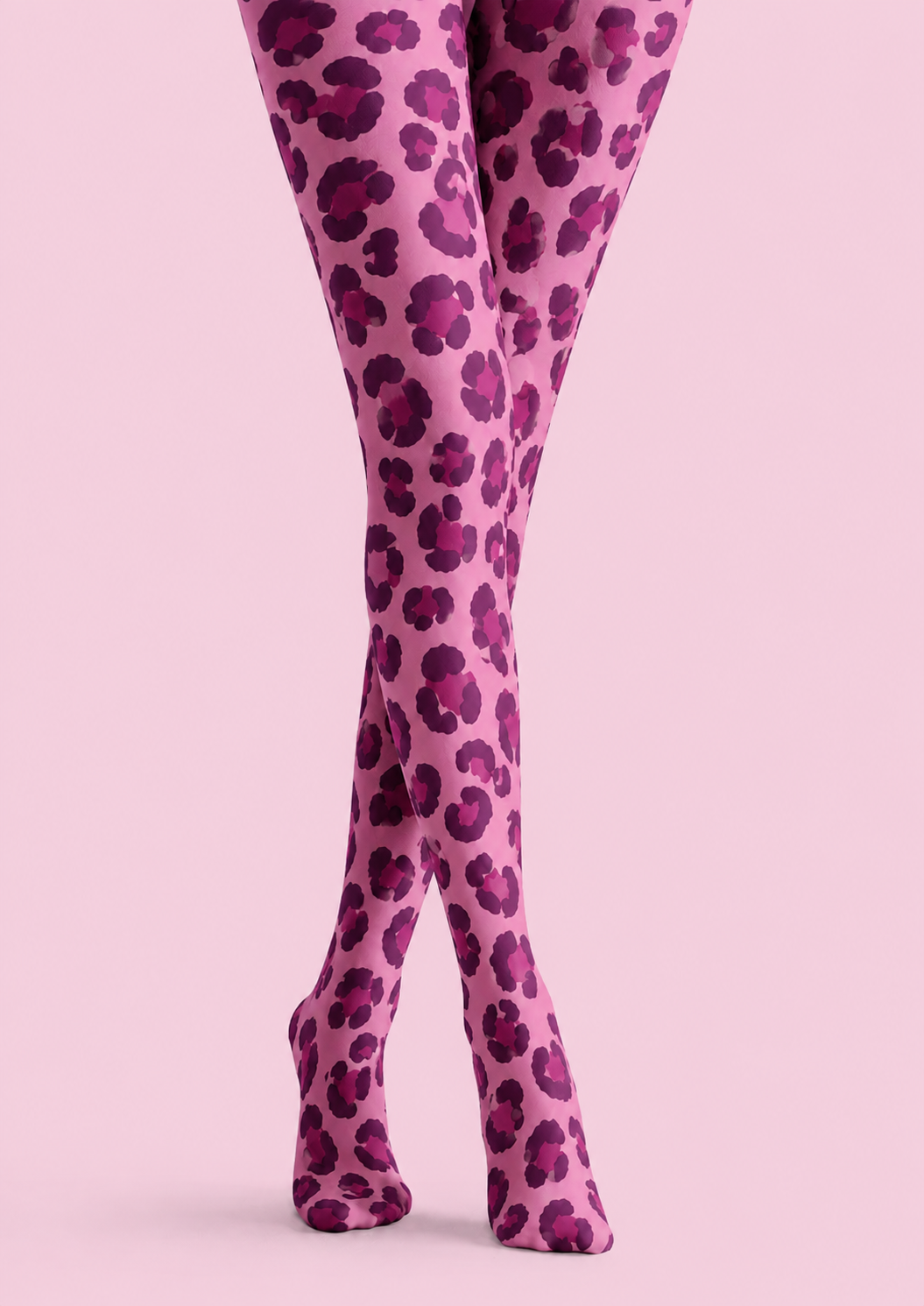 Pink Leopard Print Tights Colorful Patterned Pantyhose H68-36