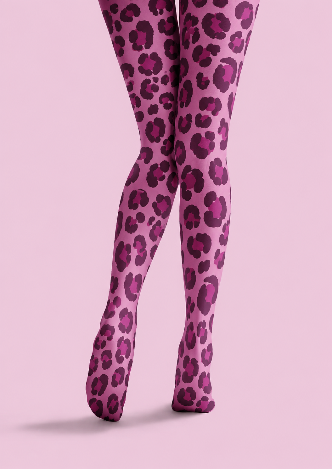 Pink Leopard Print Tights Colorful Patterned Pantyhose H68-36