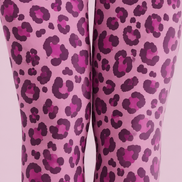 Pink Leopard Print Tights Colorful Patterned Pantyhose H68-36