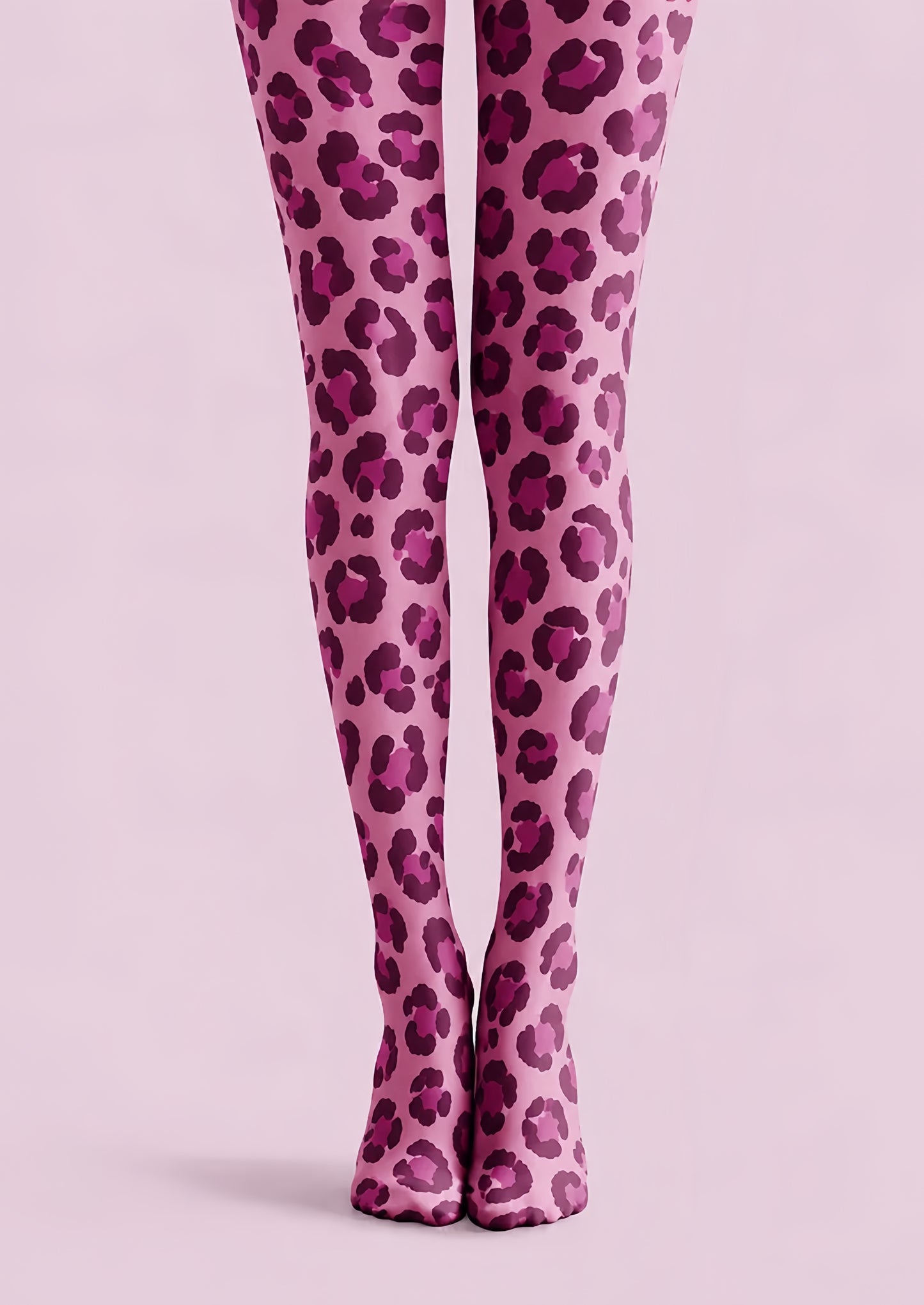 Pink Leopard Print Tights Colorful Patterned Pantyhose H68-36